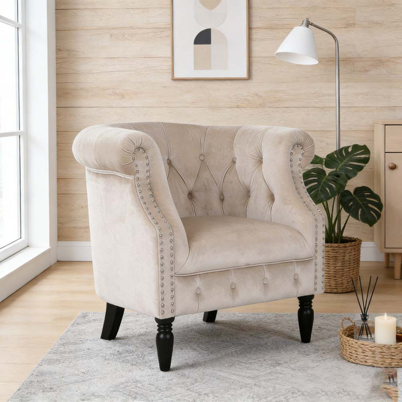 Fauteuil club en velours