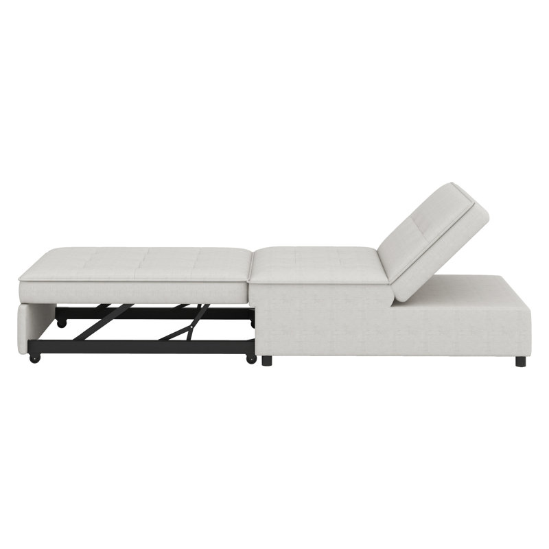 Multi-Function Folding Chair Bed With Storage Pocket And USB Port, White