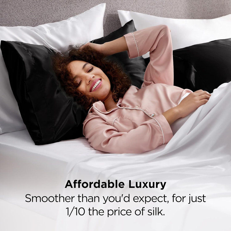 Polyester Pillowcase with Envelope Closure, Queen Pillowcase , Black