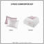 Ensemble de couette 3 pièces en fausse fourrure rose/blanc à poils longs, format King/Cal King-136110686-136110684