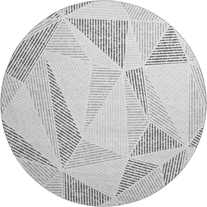 Premium Machine Washable Cerrito Gray Rug, Round 8'