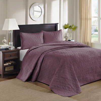 Ensemble de couvre-lit réversible mauve grand