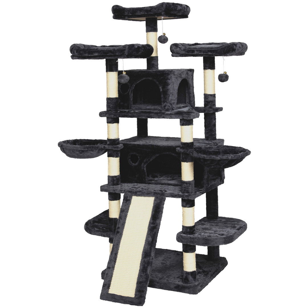 Mendes 67'' H Cat Tree for Large Cats, with basket, condo and scratching Post Tucker Murphy Pet™ 