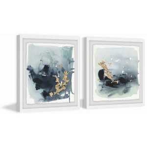 Three Posts™ Teen Golden Smear Framed On Paper 2 Pieces by Marmont Hill ...