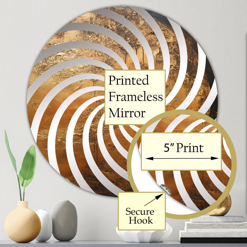 Faisceau de lune bronze - Miroir décoratif Vortex-MIR116209-Rond, 23,6 po x 23,6 po