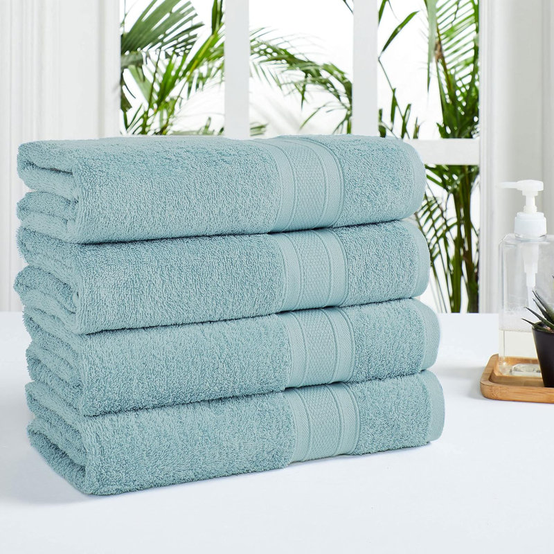 Cotton Midweight Bath Towel, Nile Blue