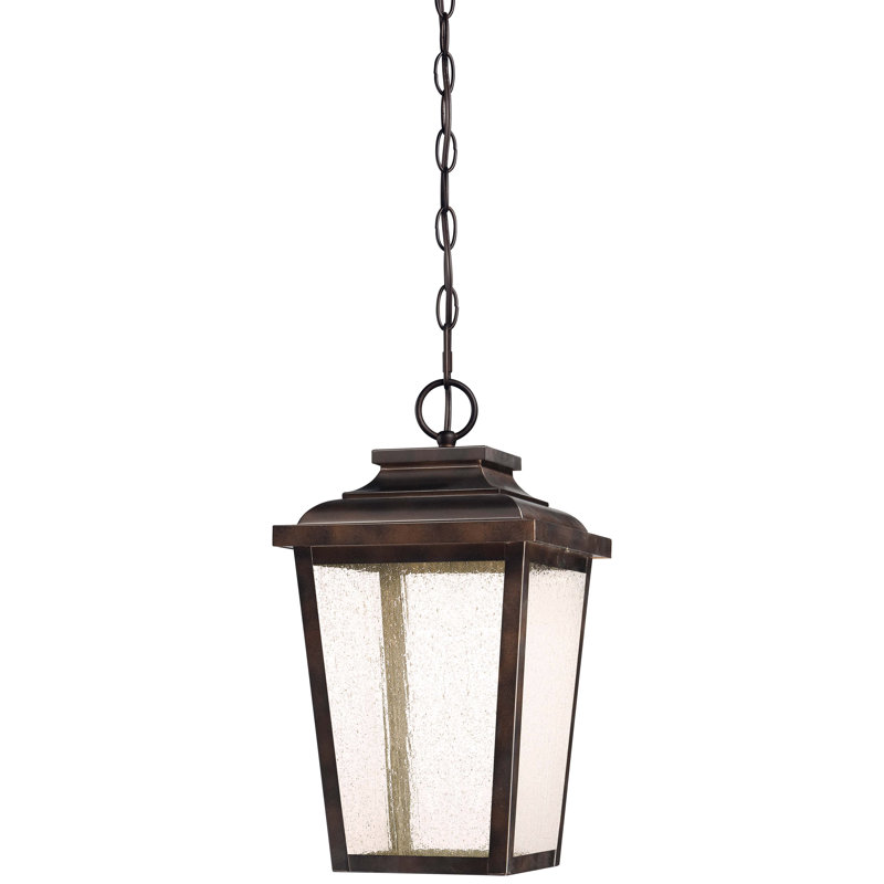Lanterne suspendue d'extérieur 1 lumière DEL Chelesa Bronze, H 15,5 po x l 8,5 po x P 8,5 po