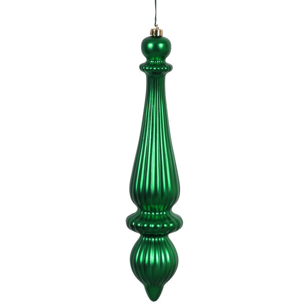 14" Finial Ornament, Green
