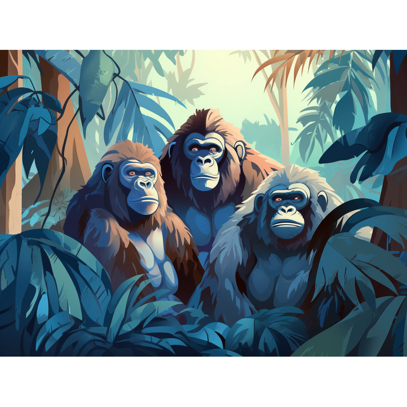Gorilla Animal Blue Bedding, King Comforter