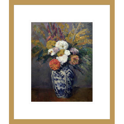 «Dahlias» par Paul Cézanne, impression giclée sur cadre