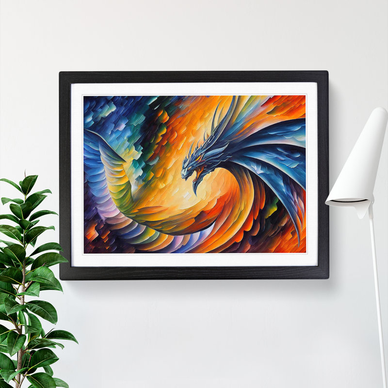 XH1022-2772X Dragon Art Vol.2 - Single Picture Frame Print, Black Framed, 46cm H x 64cm W x 2cm D