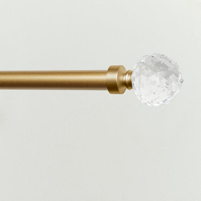  Adjustable Crystal Ball Single Curtain Rod
