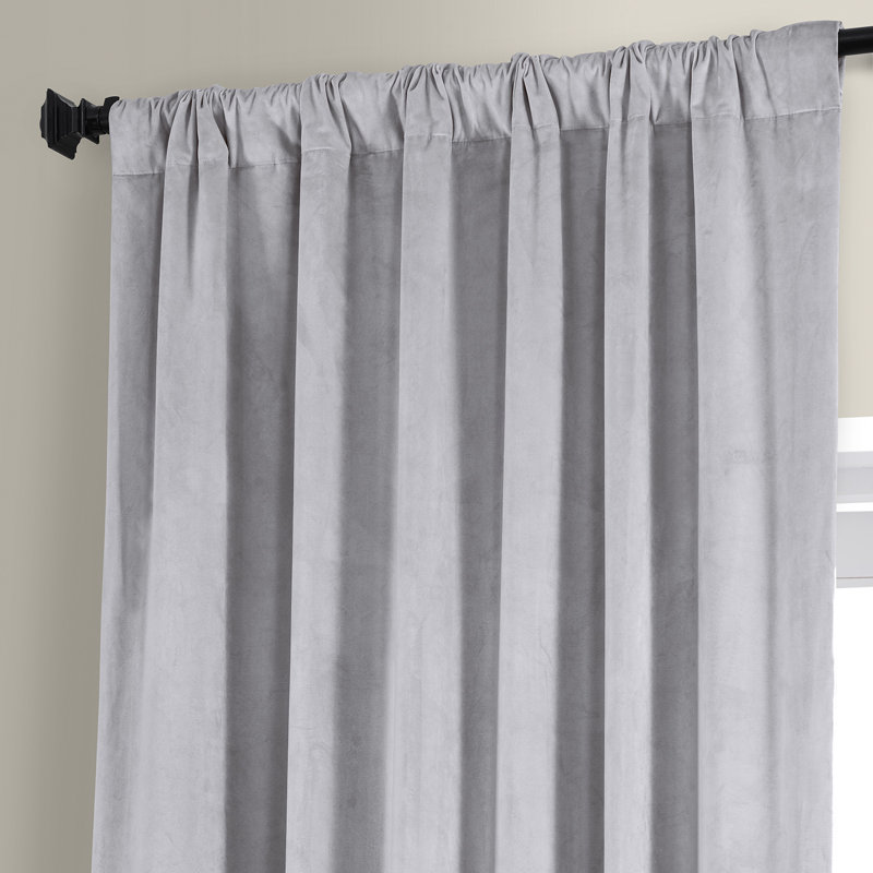 Loria Plush Velvet 100% Blackout Curtains For Bedroom, Living Room - Single Panel, 50" W x 84" L, Concrete Gray