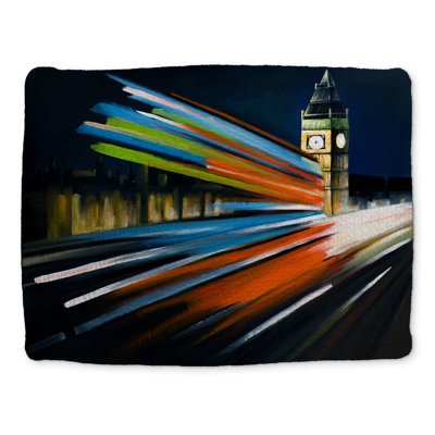 Napperon London Bus - polyester tressé, décor contemporain cités