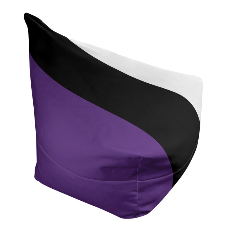 Sacramento Bean Bag Chair & Lounger, 31" x 38" x 42", Purple/Black/White