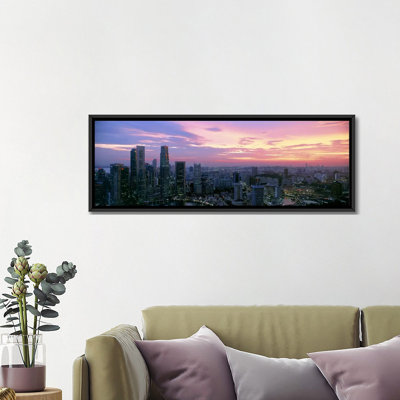 " High Angle View Of A City At Sunset, Singapore City, Singapore " by Panoramic Images