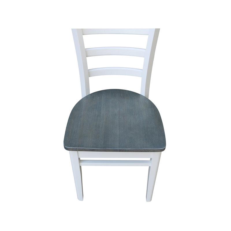 Alvery 17.7'' H Solid Wood Side Chair, White/Heather Gray