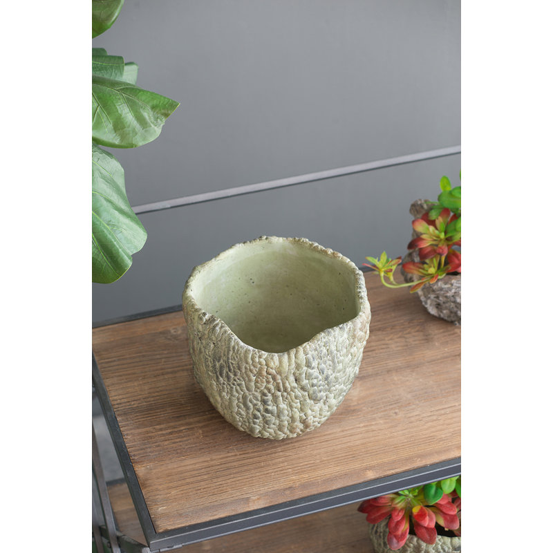 Pot à fleurs en ciment Berube, H 7,3 po x l 8 po x P 8 po