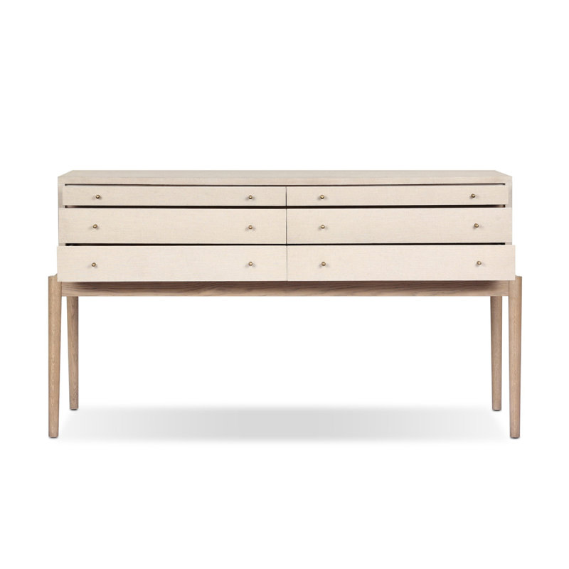Tarres Console Table-Beige Painted Linen