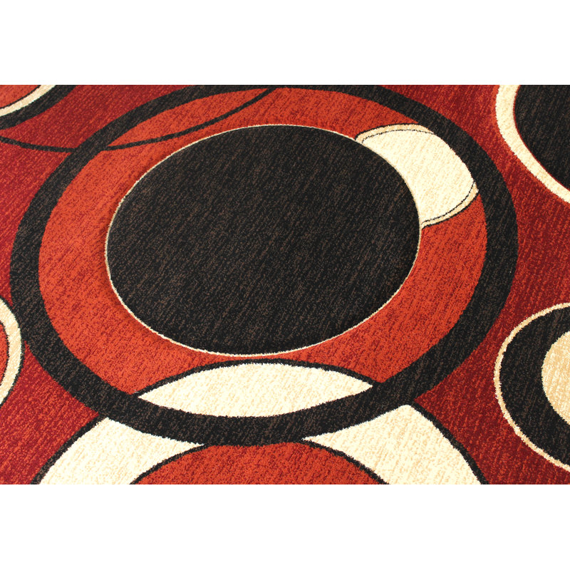 Tapis rouge à motif abstrait Jep