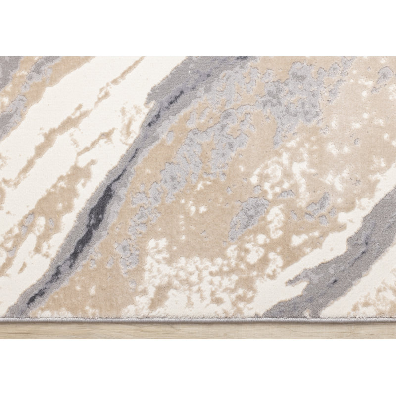 Brooklinn Modern Beige Cream High-Traffic Runner, Runner 2' x 7'7"