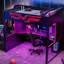 Full Size Gaming Loft Bed With Desk, Storage Staircase, Led Lights And , Providing Immersive E - Sports Atmosphere Extra Large Ideal For Those Needing Multifunctional Living Space Area