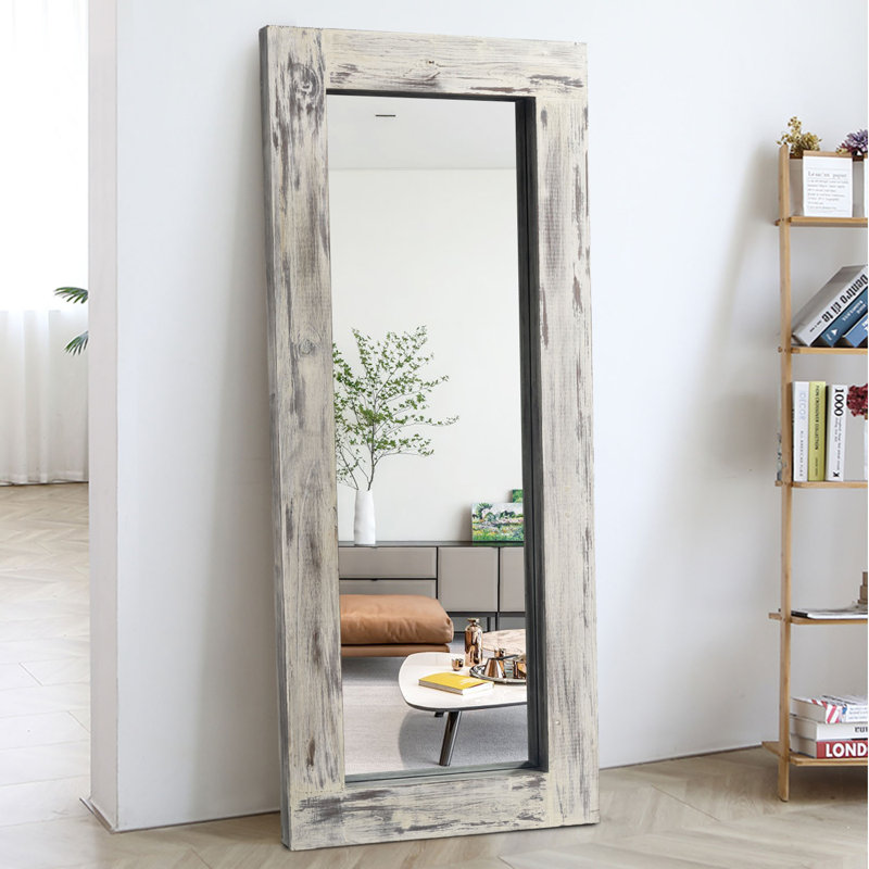  Miroir mural Mateus, Blanc patiné, 58 po x 24 po