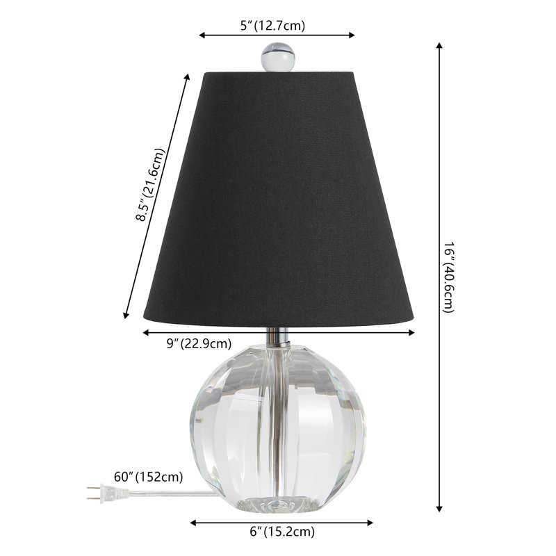 Charlton Crystal Table Lamp, Black