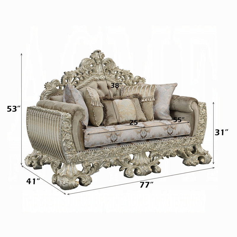 Causeuse en tissu et velours Sorina