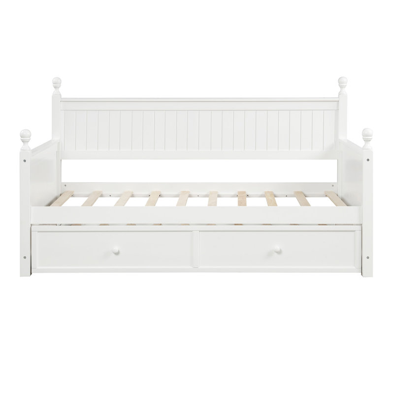 Lit de jour en bois avec couchette, Blanc
