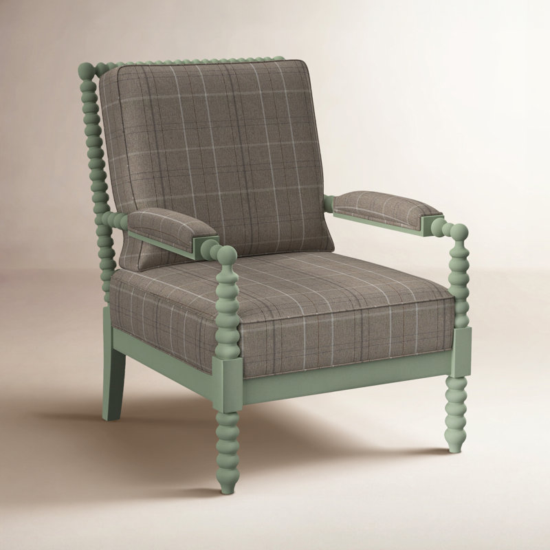 Jamilla Armchair, Celery Finish, Beige Sugar Performance; 0863-93