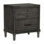 Table de chevet pour chambre à coucher avec placage gris - style transitionnel avec 2 tiroirs polyvalents