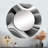 Planchard White Black Infinite Ripples - Waves Wall Mirror, White Round Decorative Mirror, Printed Metal Art-650253995