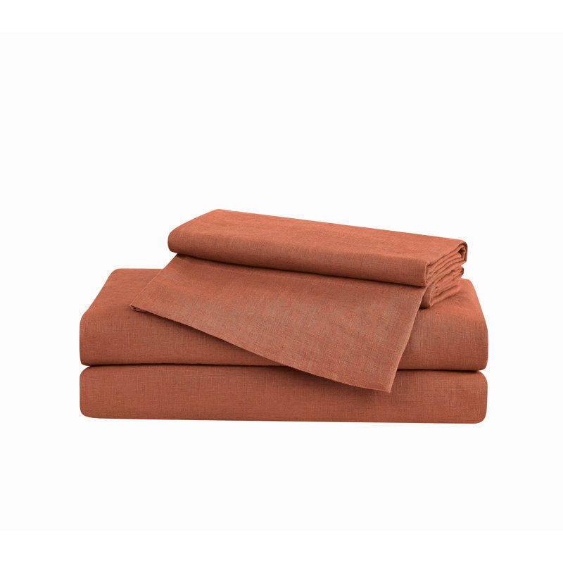 Nena Aybar Linen Sheet Set, Full / Queen, Gray
