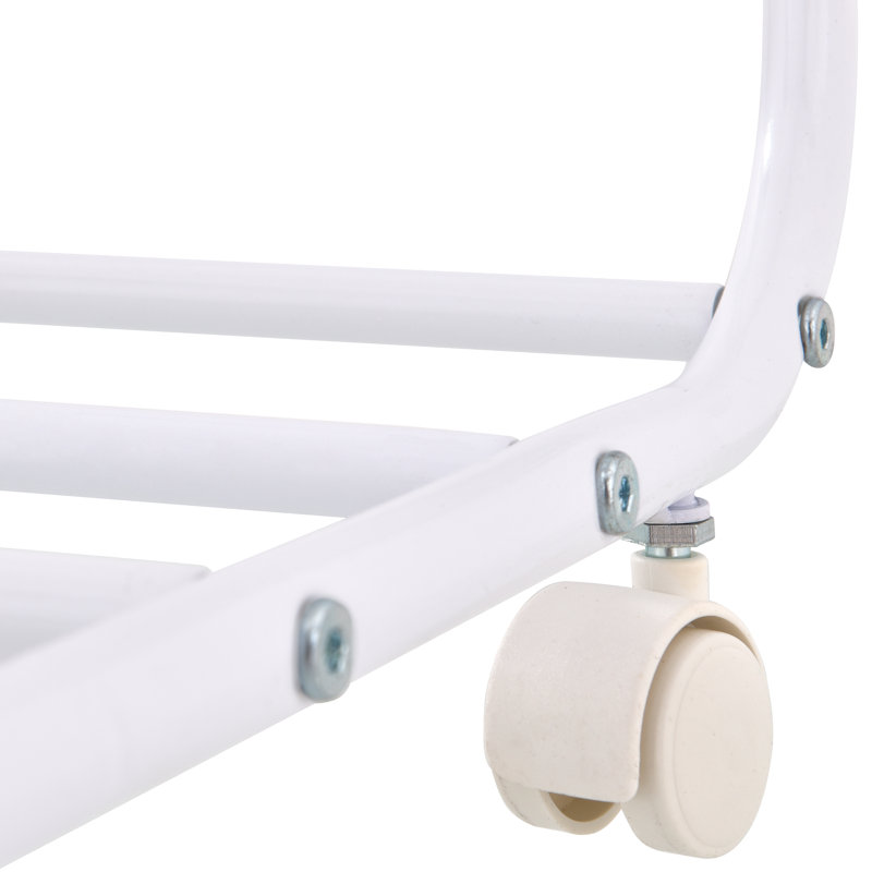 Metal Underbed Storage Rolling Cart, White