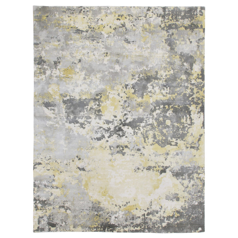 Tapis abstrait moderne tissé à la main, Rectangle 2 pi x 3 pi