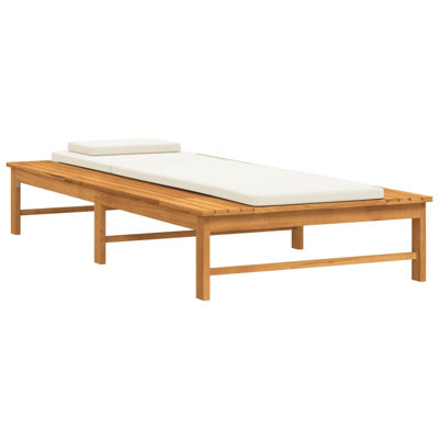 78.7" Long Reclining Acacia Single Chaise with Cushions by Latitude Run