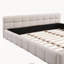 Lit King élégant en chenille beige à motif damier, beige-1608784869-1608784870