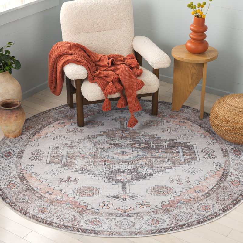 Tapis Alisha avec envers antidérapant, Rond 6 pi