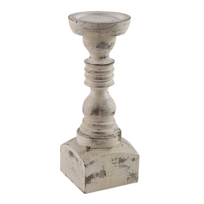12'' H Wood Tabletop Candlestick