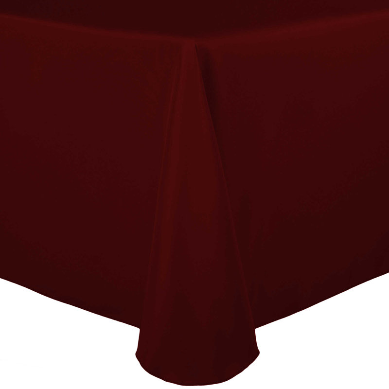 Solid Color Round Tablecloth, 1, 70" x 52", Burgundy