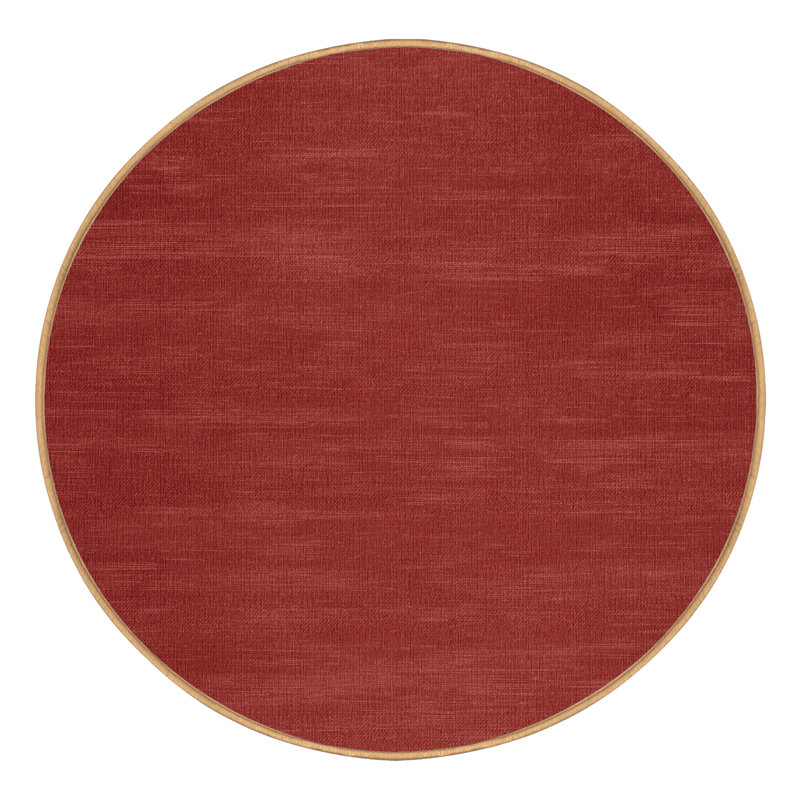 Machine Washable Solid Brown Area Rug, Round 3'