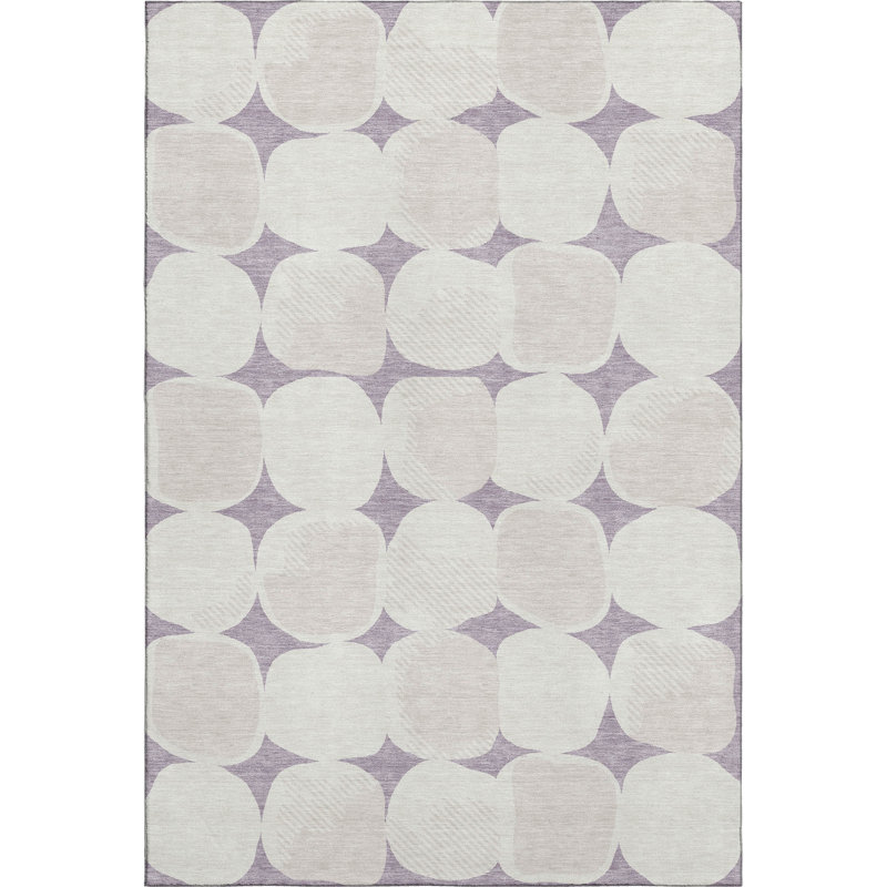 Premium Machine Washable Prisco Lavender Rug, Rectangle 8' x 10'