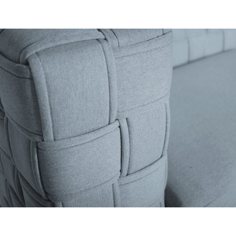 Chaise en chenille sarcelle clair et finition blanche Saree