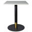 24" Square MDF Top Dining Table With Round Pedestal Stainless Steel Base And Gold Accents – Seats 2–3 People, Kitchen & Dining Room Table For Cafes-114195104