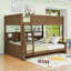 Lit superposé en bois avec ports USB intégrés et tablettes, échelle-2093841426-2093841431