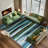Abstract 4x6 Area Rug, Modern Stripe Teal Rugs for Entryway, Washable Soft Door Mat Non-Slip Floor Carpet for Dining Room Kitchen Bedroom - Teal/Multi