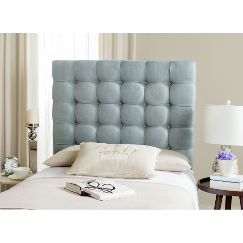 Upholstered Headboard, Twin, Linen Slate Blue