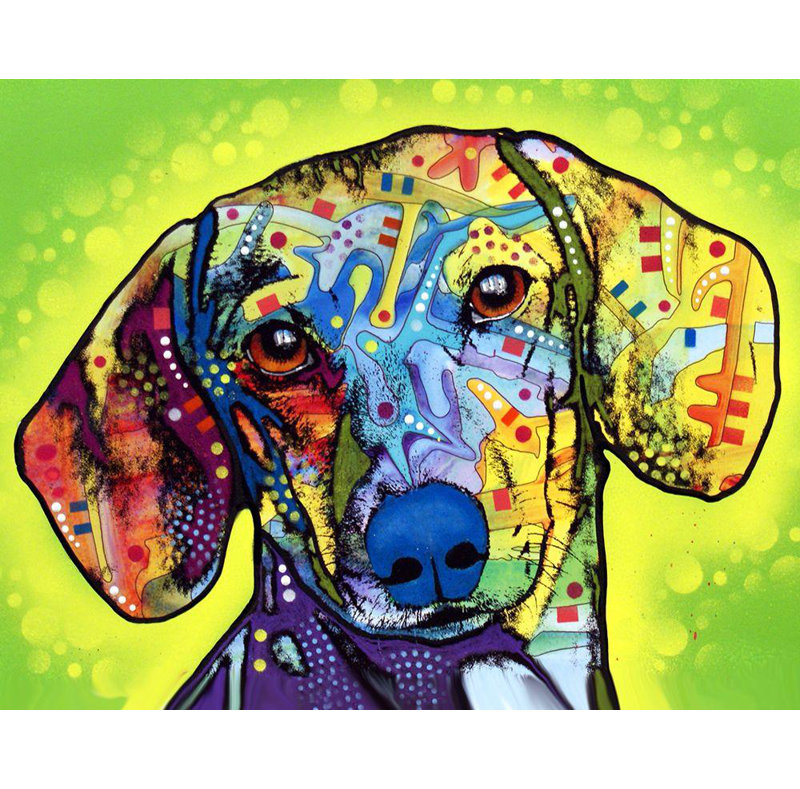 Red Barrel Studio Dean Russo Collection Gallery Wrapped Canvas Art Titled: Dachshund DEARUS115415, 36'' H x 45'' W