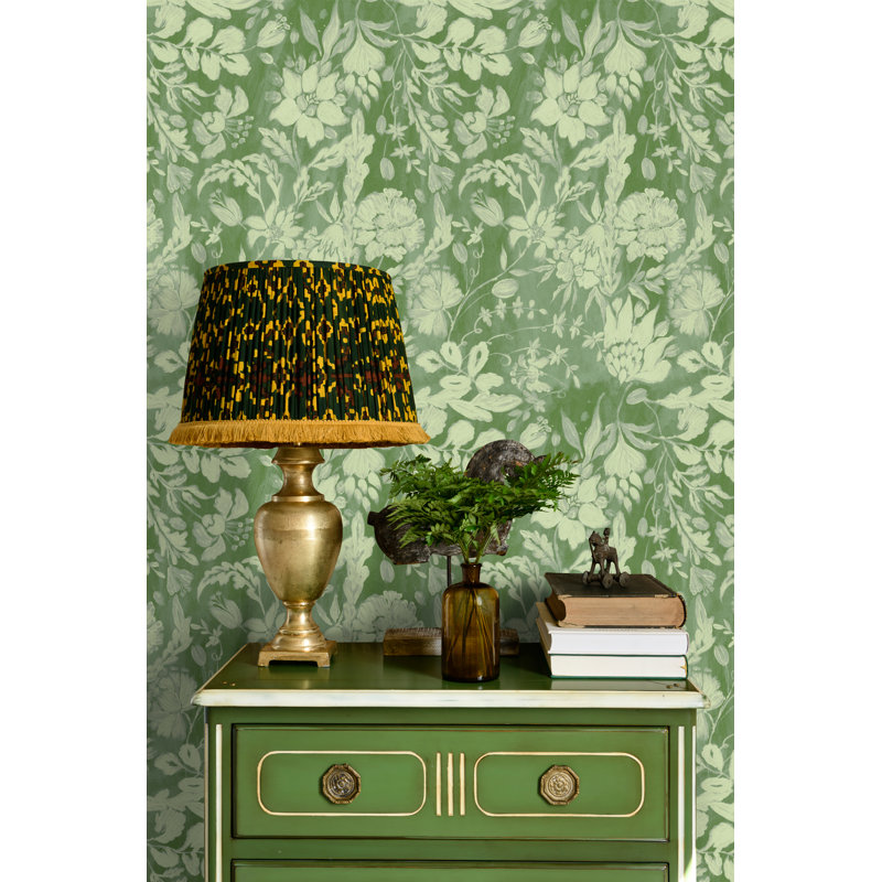FLOWERY ORNAMENT Taupe, Green